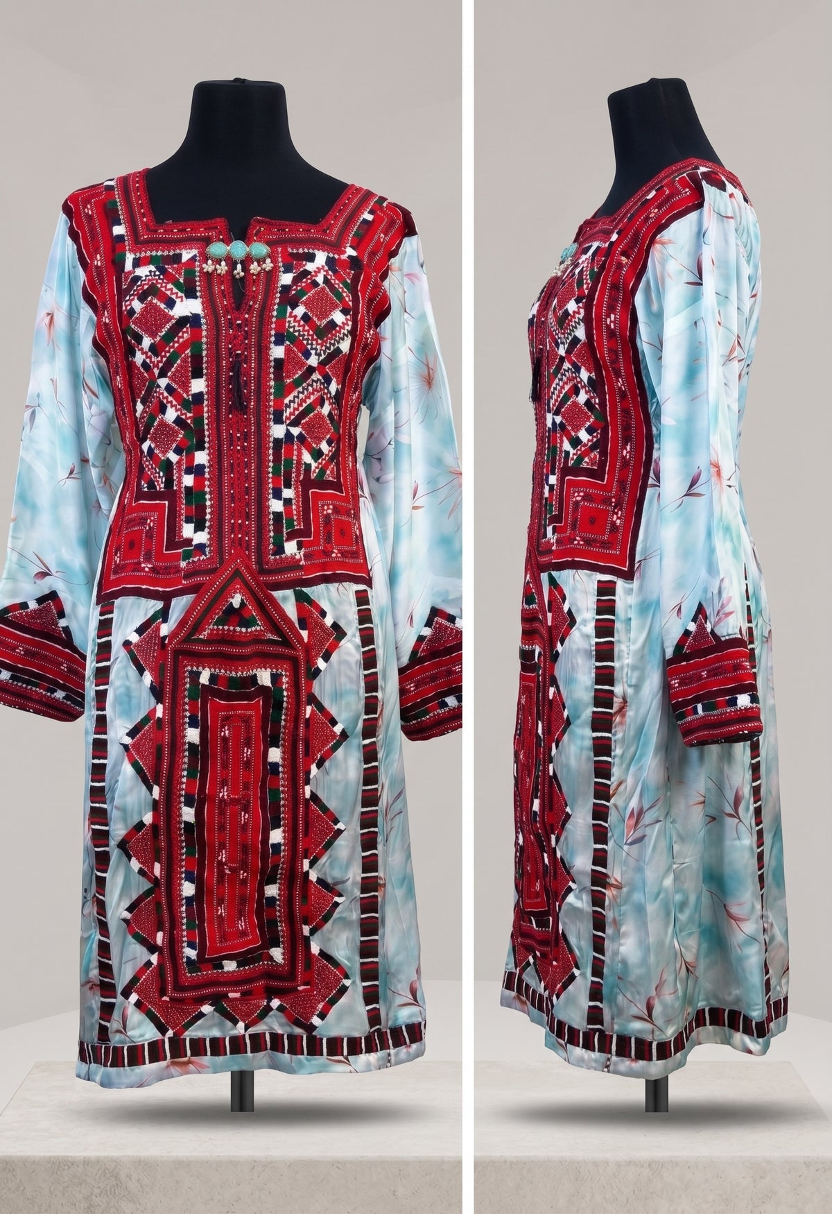 The Khuzdar Masterpiece: Sky Blue Baloch Doch by Haleema Gichki