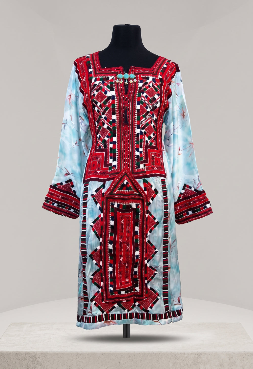 The Khuzdar Masterpiece: Sky Blue Baloch Doch by Haleema Gichki