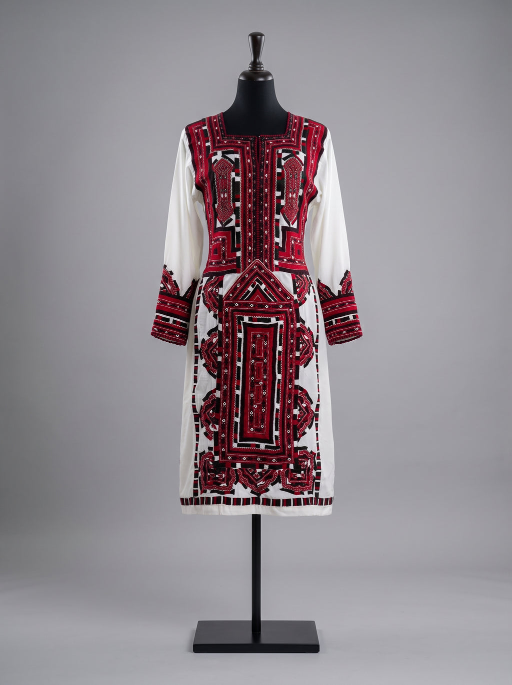 Authentic White Balochi Embroidery Dress
