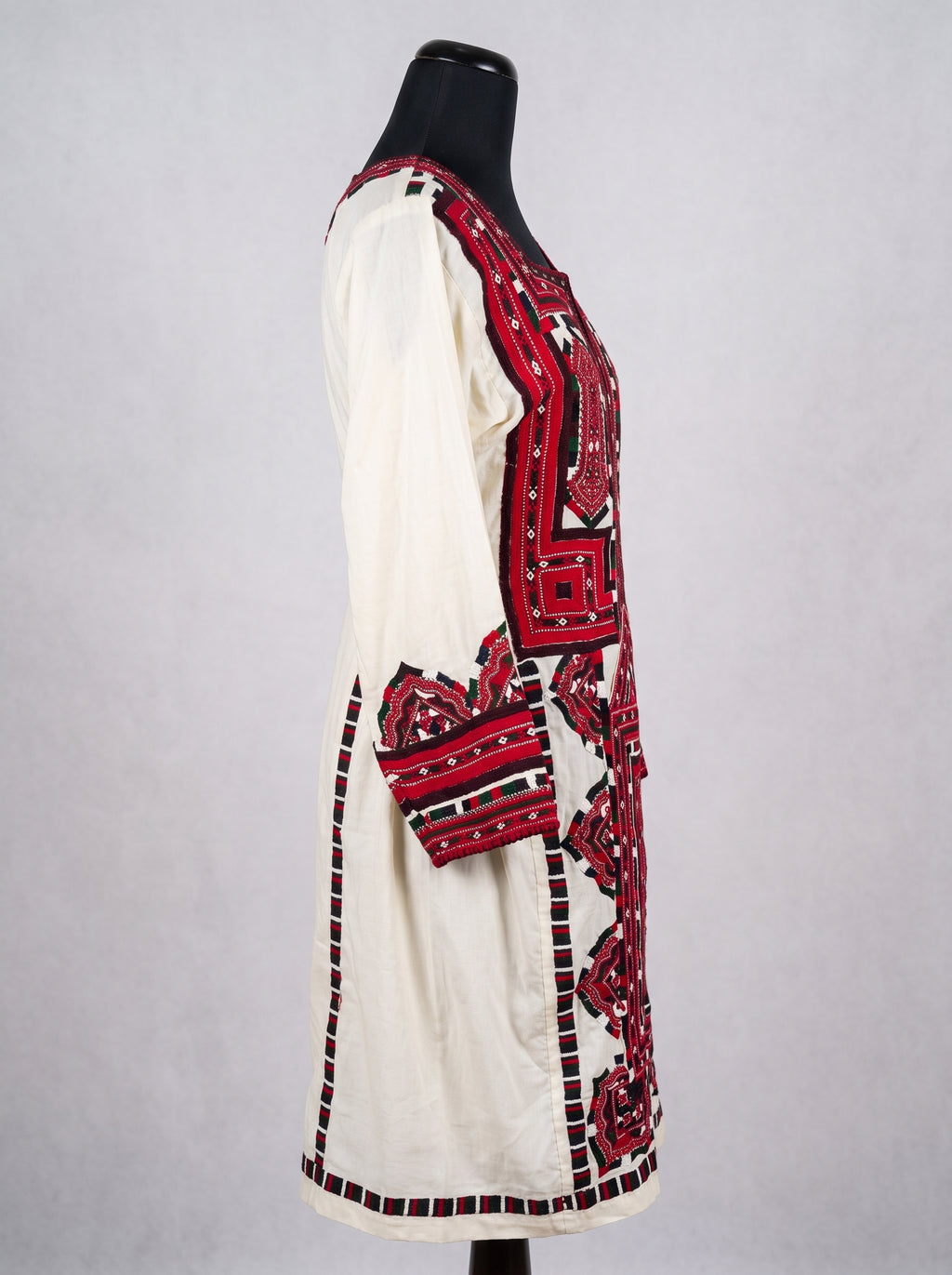 Authentic White Balochi Embroidery Dress