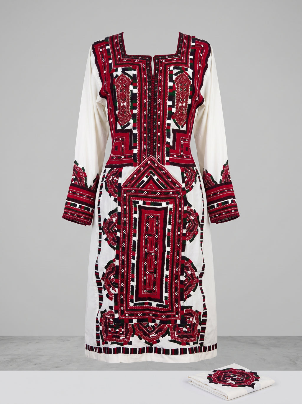 Authentic White Balochi Embroidery Dress