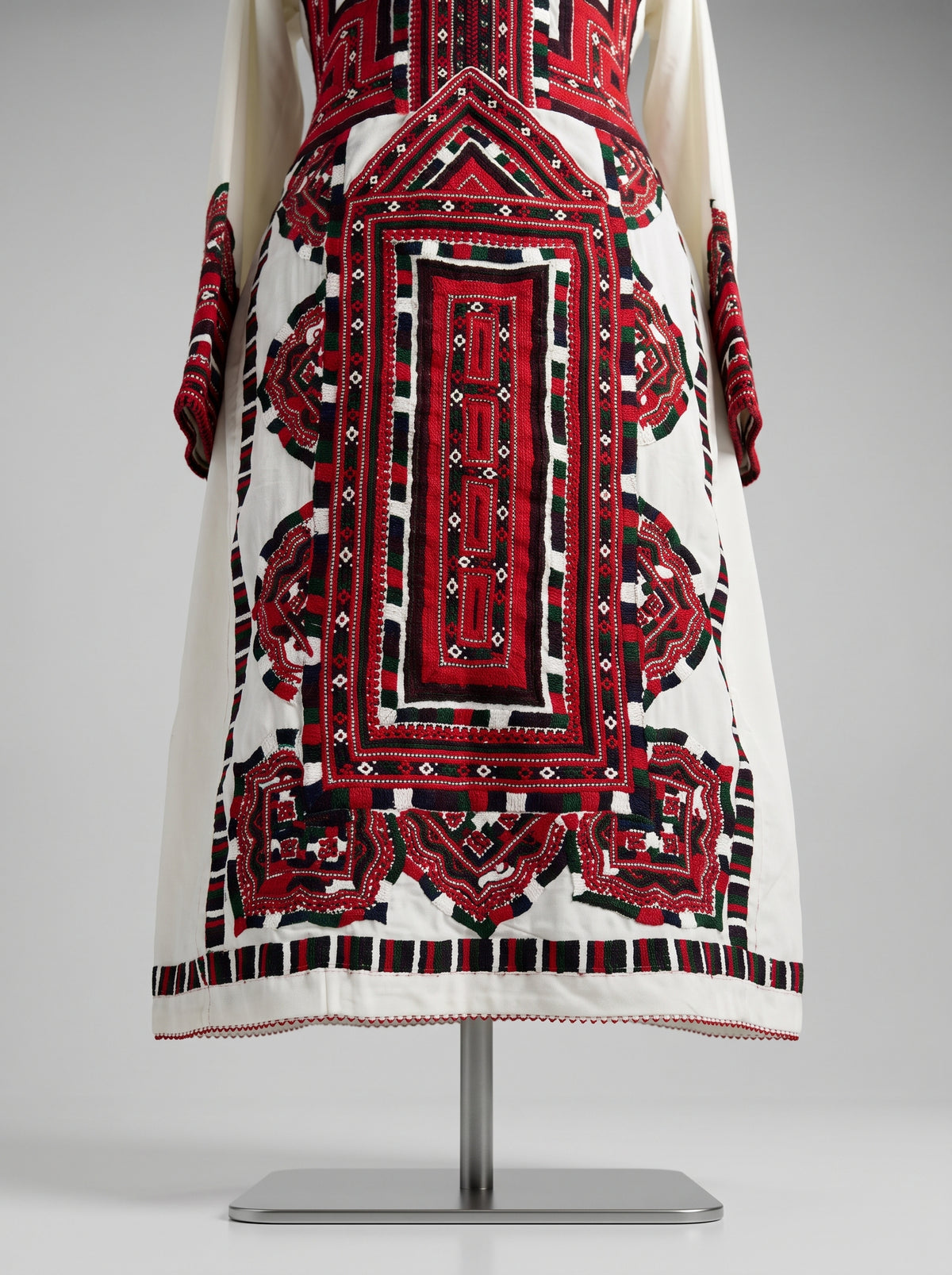 Authentic White Balochi Embroidery Dress